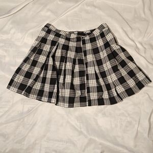 Self Love Plaid Black & White Mini Skirt